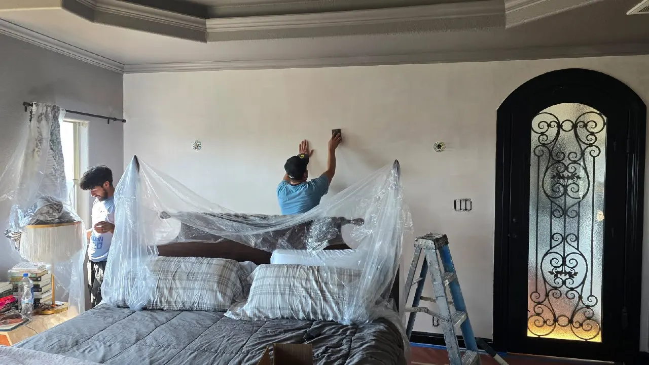 Custom residential wallpaper feature wall in Bankers Hill, San Diego