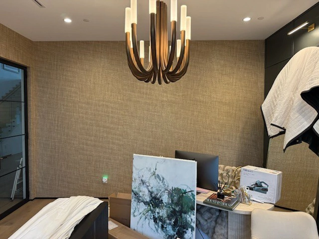 Commercial office wallpaper installation in University Heights, San Diego