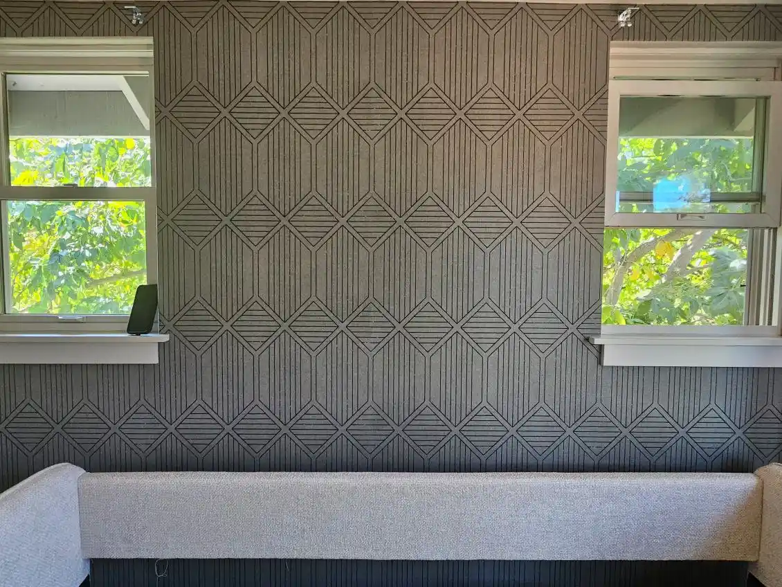 Before and after wallpaper removal transformation in Cortez Hill, San Diego