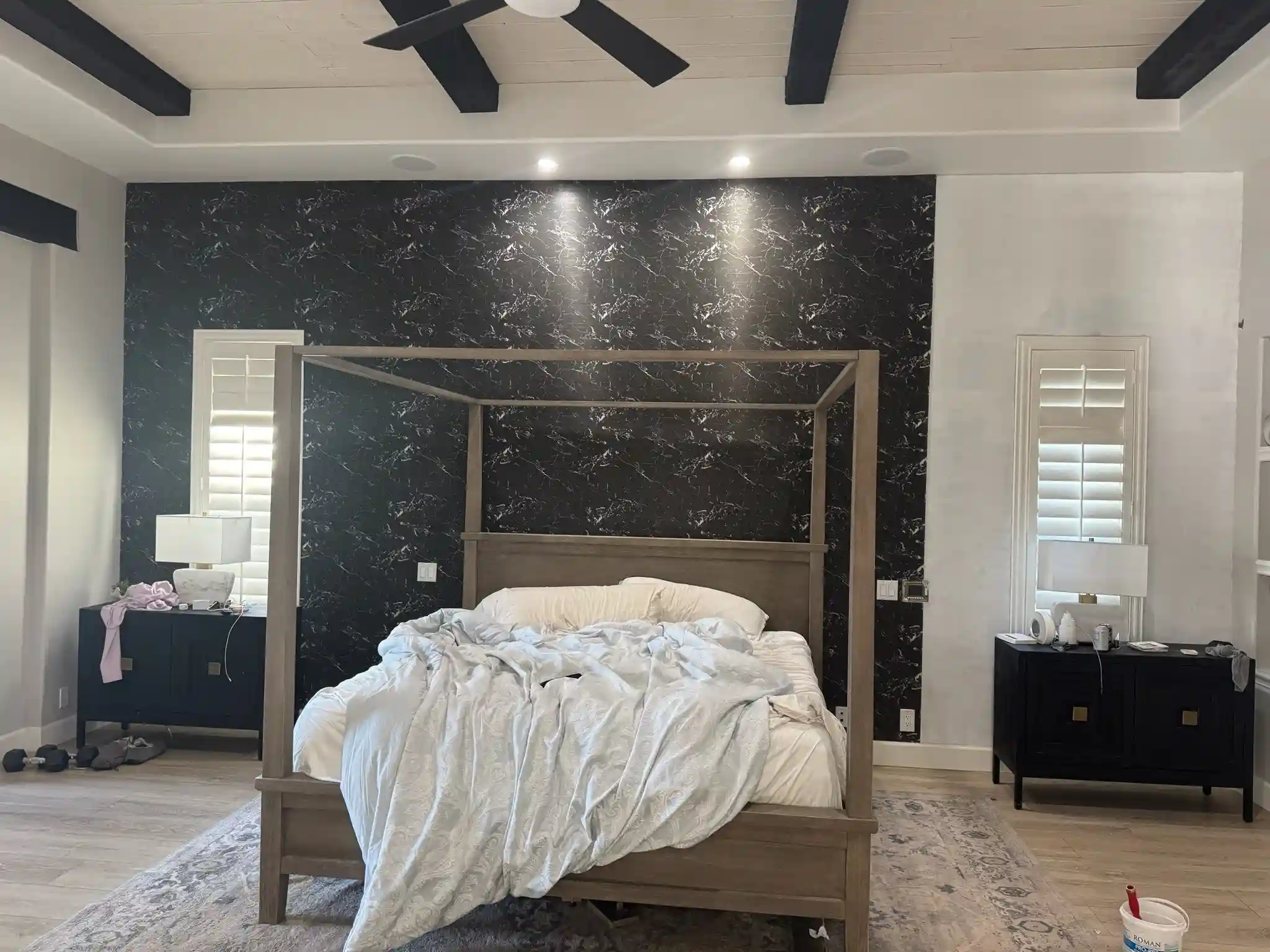Historic home wall preparation for wallpaper in North Park, San Diego